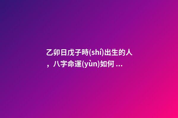 乙卯日戊子時(shí)出生的人，八字命運(yùn)如何？